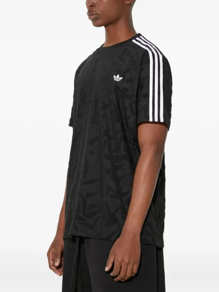 Koszulka Adidas z nadrukiem do biegania w abstrakcyjne wzory szara