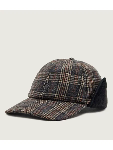Kangol férfi gyapjú siltes sapka PLAID EARFLAPS BASEBALL szürke