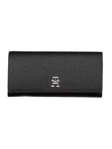 Lniany portfel Tommy Hilfiger czarny