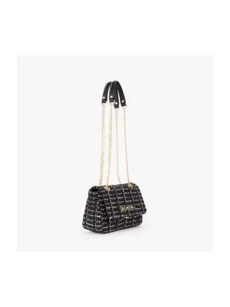 Tweed crossbody táska Valentino Bags fekete