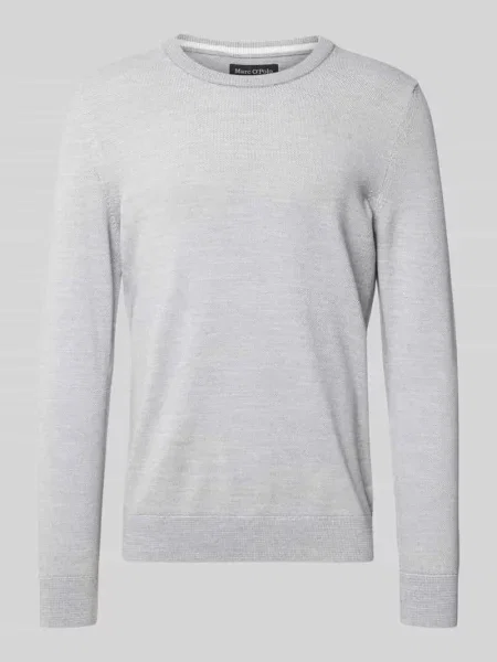 Sweter z dzianiny o kroju regular fit z czystej bawełny Marc O'polo szary