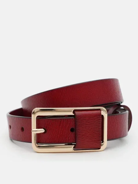 Кожаный ремень Borsa Leather с ремешками коричневый