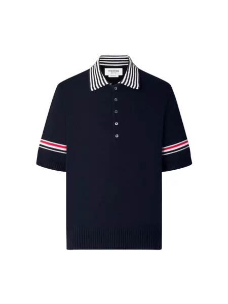 Krótka koszula z krótkim rękawem Thom Browne z krótkim rękawem niebieska