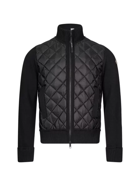 Matlasat cardigan Moncler negru