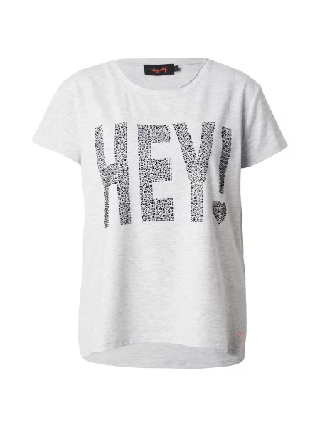 Miss goodlife Tricou HEY! gri deschis negru