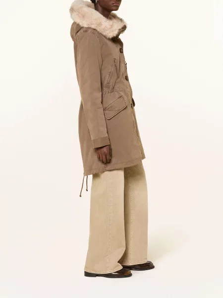 Blonde Parka Aspen S Odnímatelnou Umělou Kožešinou khaki béžová