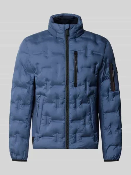 Bomberka w kroju regular fit z odblaskowymi detalami Tom Tailor niebieski