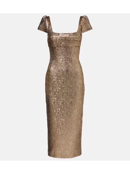 Sukienka koktajlowa Roland Mouret żakardowa drapowana garniturowa