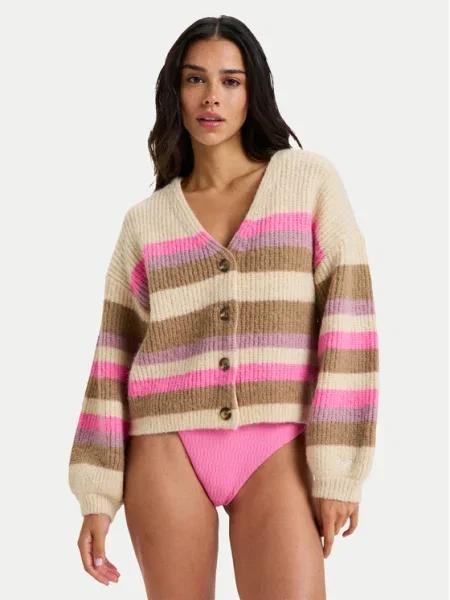 Roxy Cardigan Marble Tiles Stripe bej