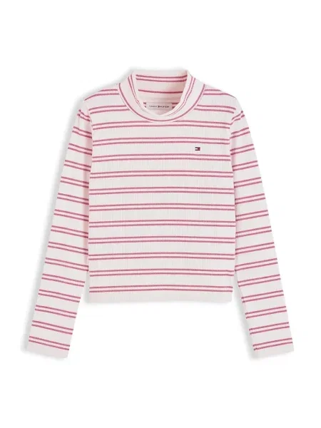 Tommy Hilfiger tričko s dlhým rukávom detské s bavlnou ružová