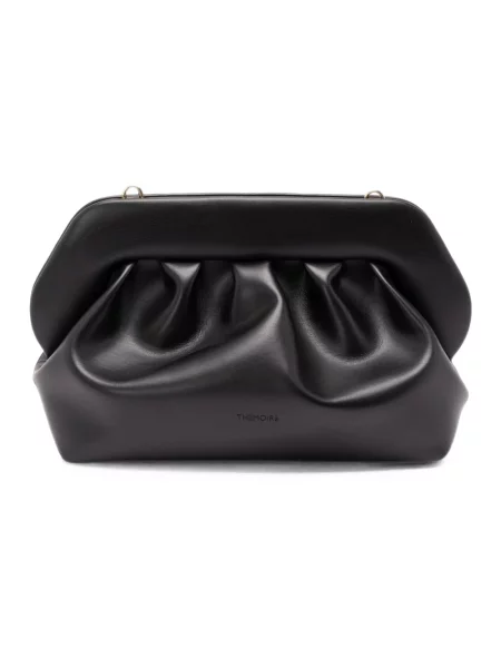 Torebka crossbody Themoirè skórzana czarna