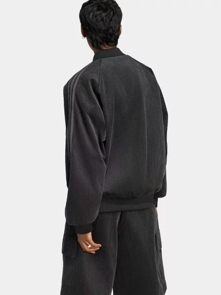 Sweatshirt adidas Corduroy SST Oversized Track Top Black/ Utility Black XS črna