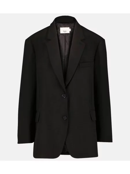 Sacou The Frankie Shop din țesătură twill negru