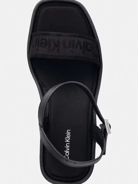 Calvin Klein éksarkú szandál WEDGE 70 SNDL WEBBING LTH fekete