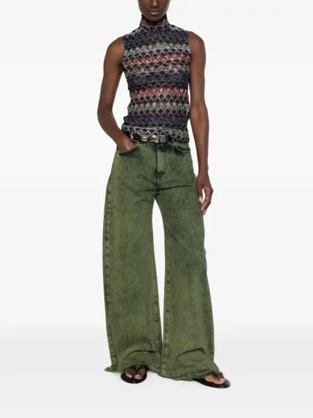 Top Missoni tricotate verde