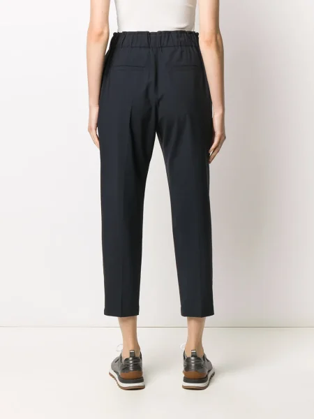 Decupat pantaloni Brunello Cucinelli cu dungi albastru