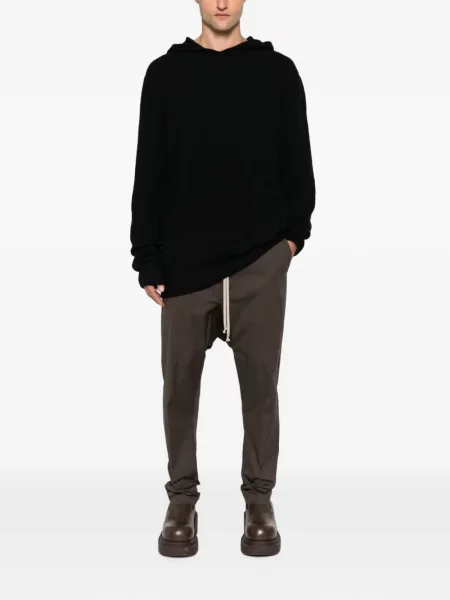 Pulover Rick Owens tricotate cu glugă negru