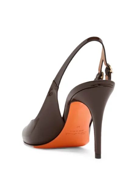Pantofi cu toc Santoni slingback maro