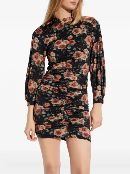 Top Iro cu model floral cu imagine negru