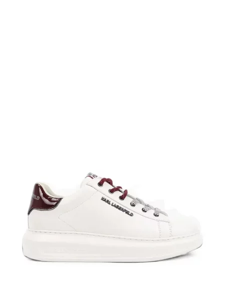 Sneakerși Karl Lagerfeld chunky cu autograf alb
