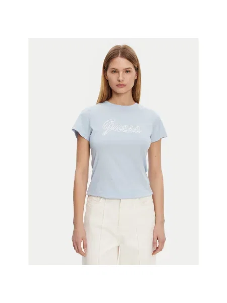 Guess Футболка Slim Fit блакитний