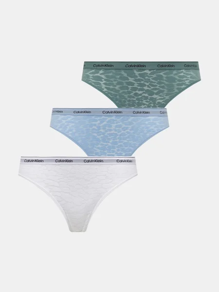 Бикини тип бразилиана Calvin Klein Underwear 3 чифта синьо