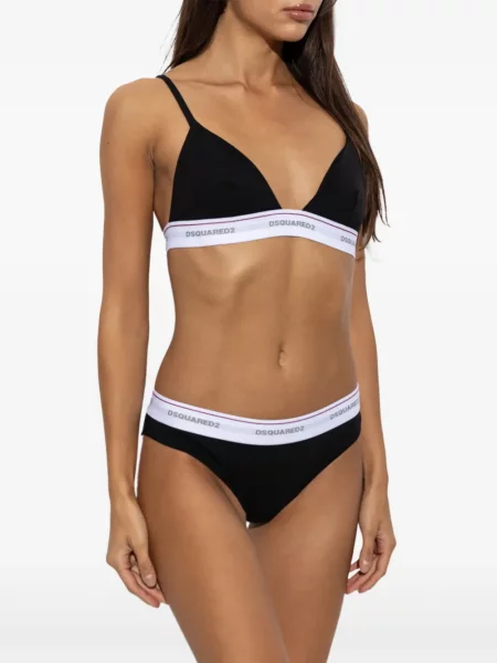 Sutien triunghi Dsquared2 cu autograf negru