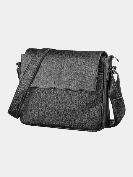 Кожаная сумка через плечо Shvigel черная