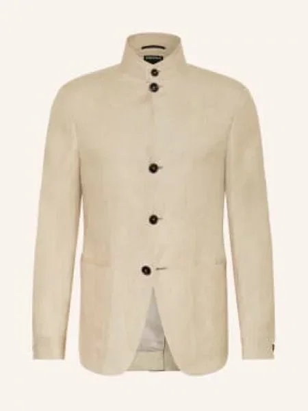 Zegna Lněné Sako Slim Fit béžová