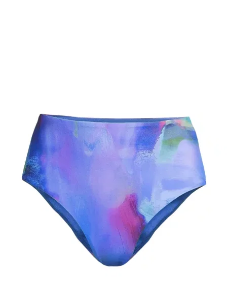Bikini Casall cu talie înaltă cu imagine cu imprimeu abstract albastru