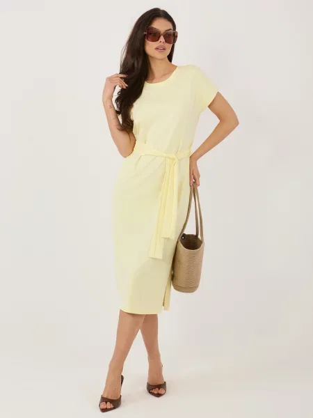 Rochie mini Rue Paris cu mâneci scurte galben