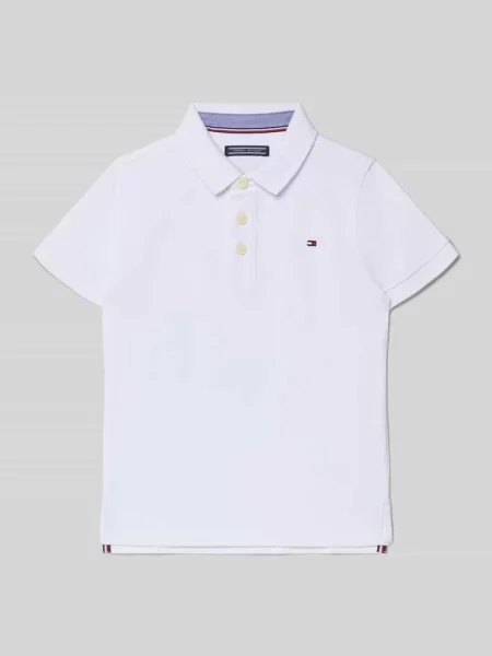 Koszulka polo z mieszanki bawełny Tommy Hilfiger biała