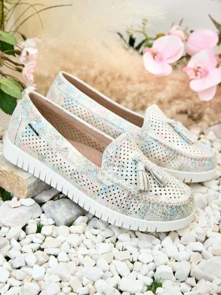 Ажурни мокасини Resti бяло