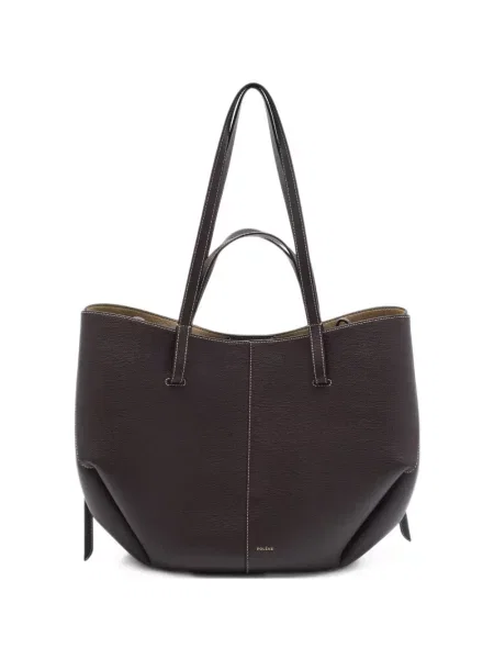 Geantă shopper Polène din piele maro