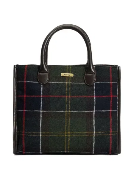 Shopper torbica Barbour karirana zelena