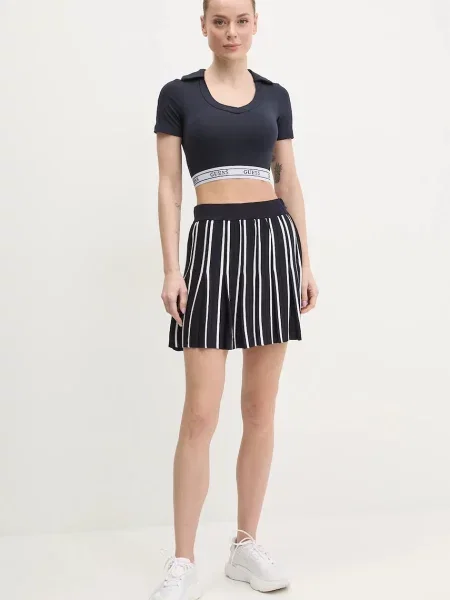 Guess spódnica niebieski mini rozkloszowana czarna
