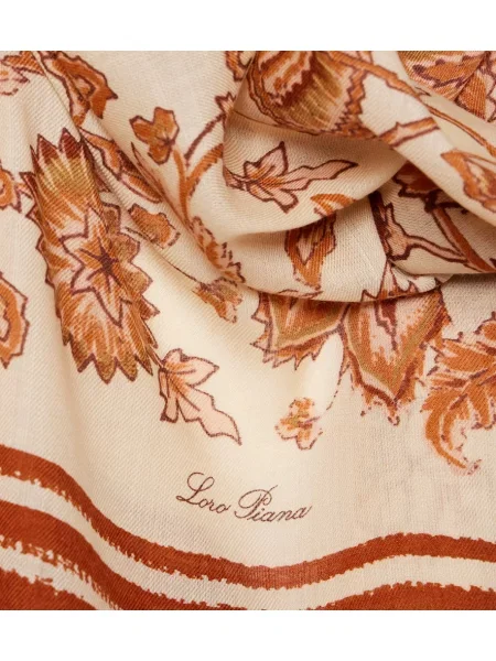 Fular Loro Piana de mătase cu model floral