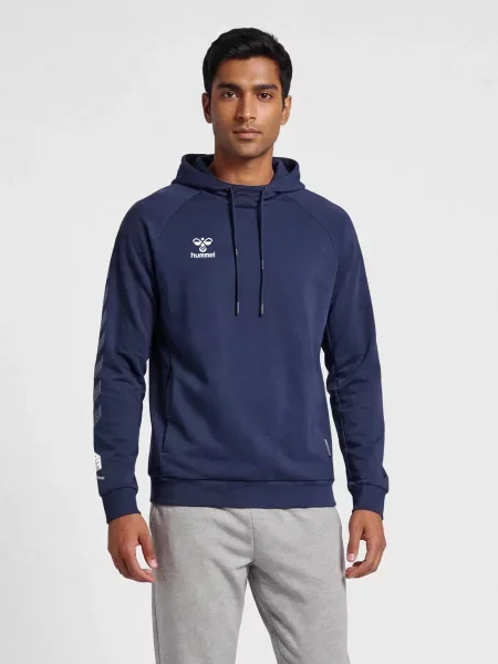 Bluza z kapturem Hummel Move Grid niebieska