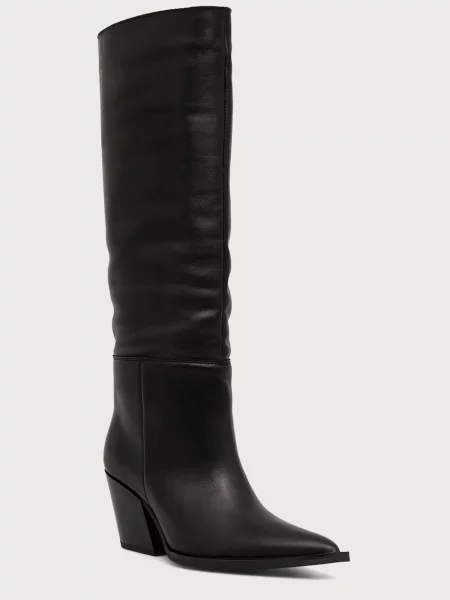 Steve Madden cizme cu pentru femei din piele Menthe negru