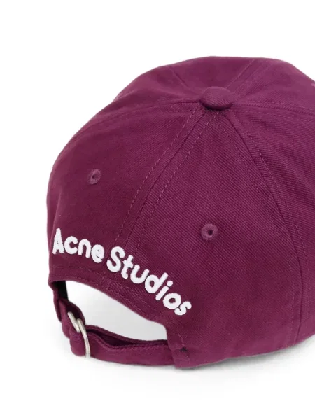 Siuvinėtas kepurė su snapeliu Acne Studios ruoželis violetinė