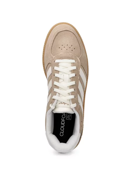 Ριγέ τρέξιμο μπουφάν Adidas με αυτόγραφο καφέ