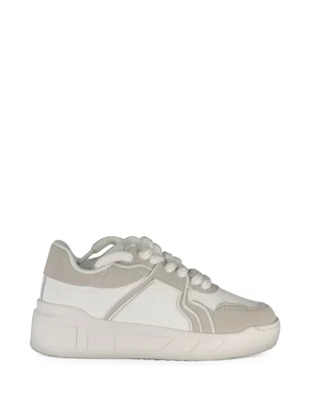 Sneakerși Gaëlle Paris din piele de căprioară cu platformă alb
