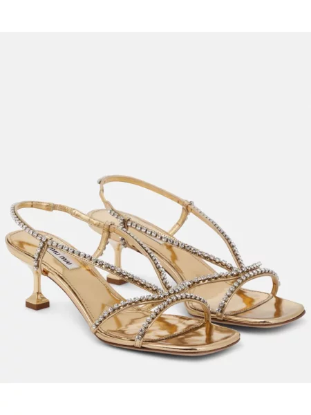 Usnjene sandali Miu Miu