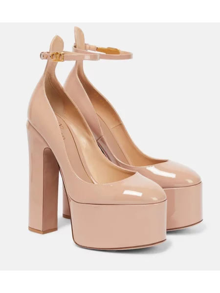Pantofi cu toc Valentino Garavani din piele cu platformă de lac roz