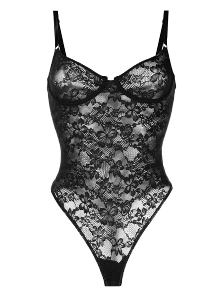 Bodi Fleur Du Mal s čipkom crna