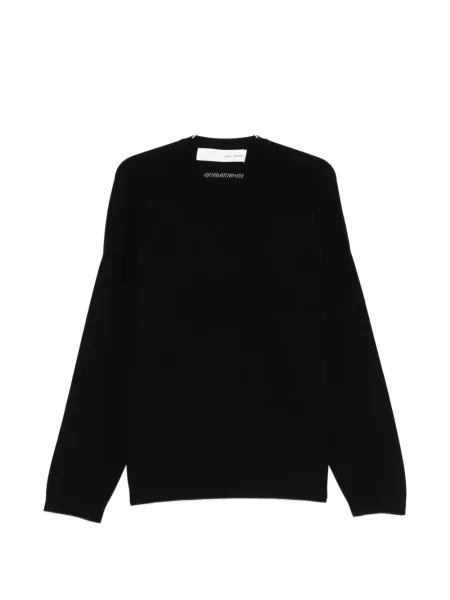 Hanorac crewneck Isabel Benenato cu decolteu rotund negru