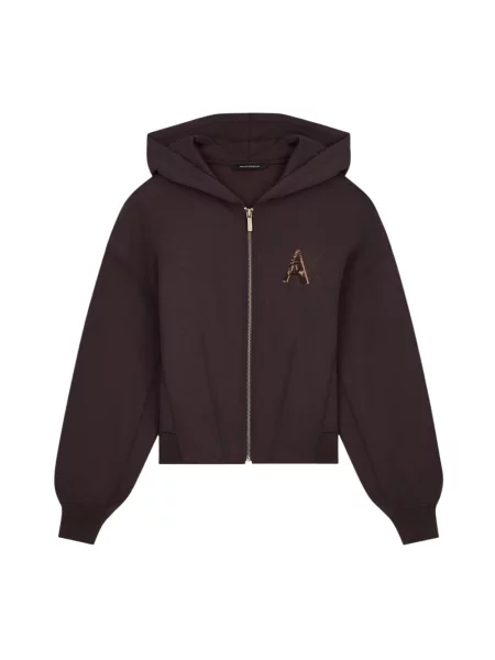 Bluza Armani Exchange o skróconej długości brązowa