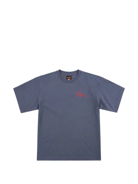 Tricou Evisu cu imagine cu motiv cu inimi albastru