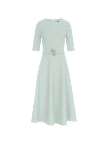 Cu centură rochie midi Oscar De La Renta verde