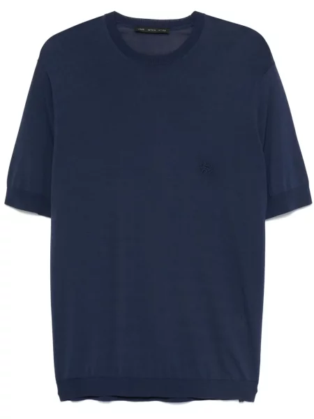 Tricou Low Brand tricotate albastru